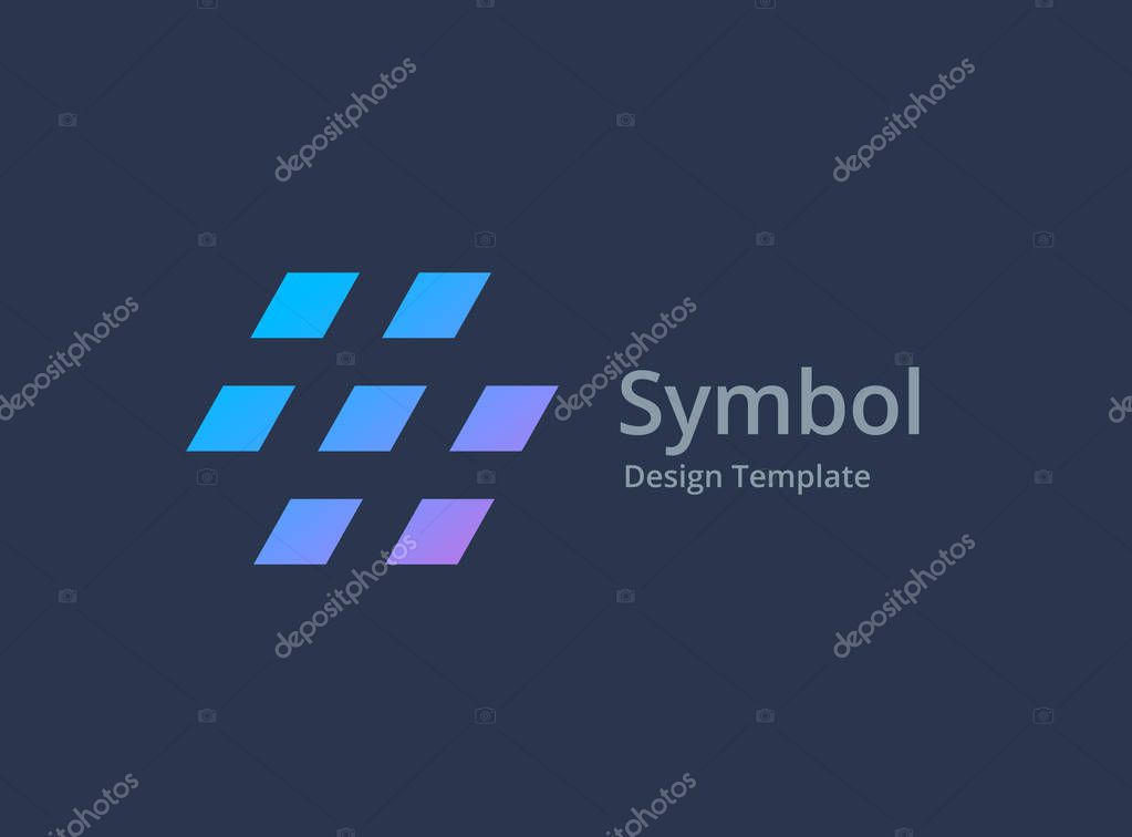 Abstract business logo icon design with hashtag symbol