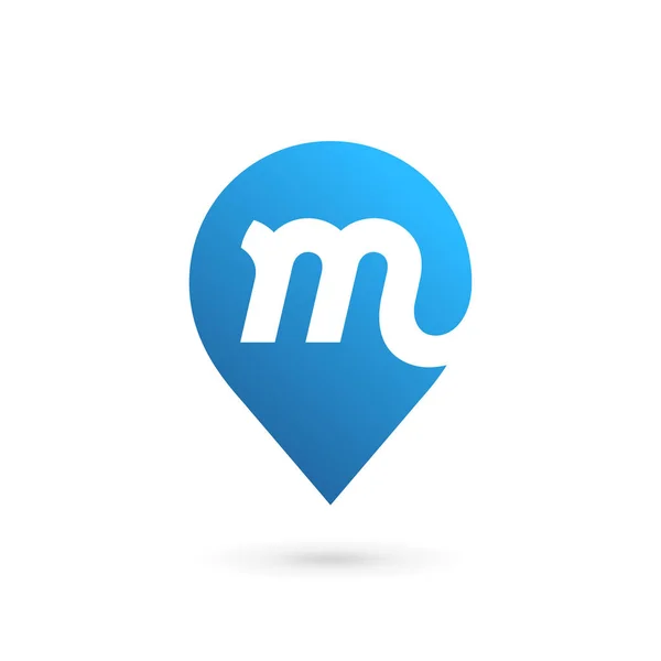M harfi geotag logo simgesi tasarım şablonu elementleri — Stok Vektör