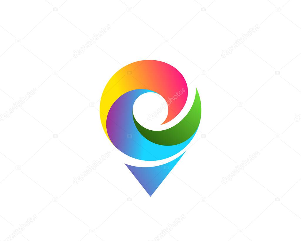 Geotag or location pin logo icon desig