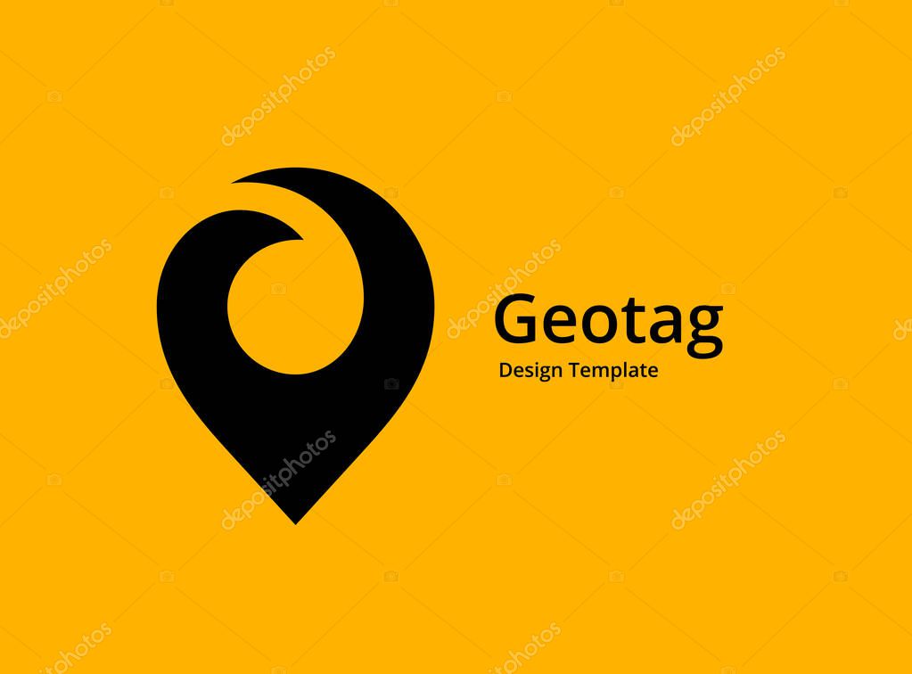 Geotag or location pin logo icon desig