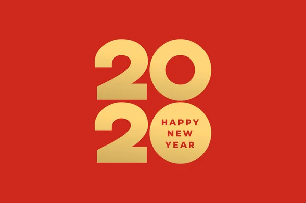 Happy New Year 2020 wenskaart ontwerp — Stockvector