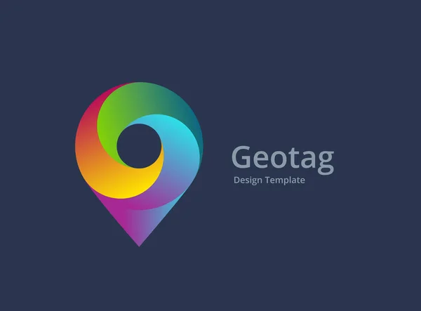 Geotag o posizione pin logo icona di design — Vettoriale Stock