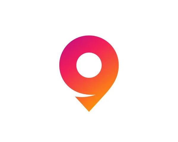 Design de ícone de logotipo de pino de localização ou Geotag — Vetor de Stock