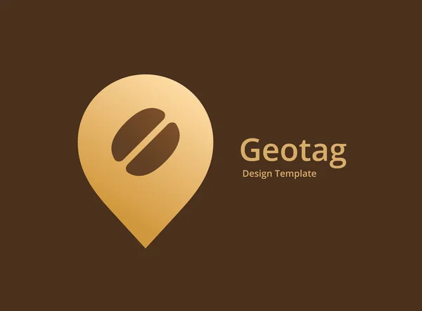 Geotag z kawy lub lokalizacji logo PIN ikona projekt — Wektor stockowy