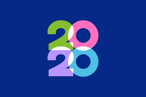 Bonne année 2020 conception de la carte de voeux — Image vectorielle
