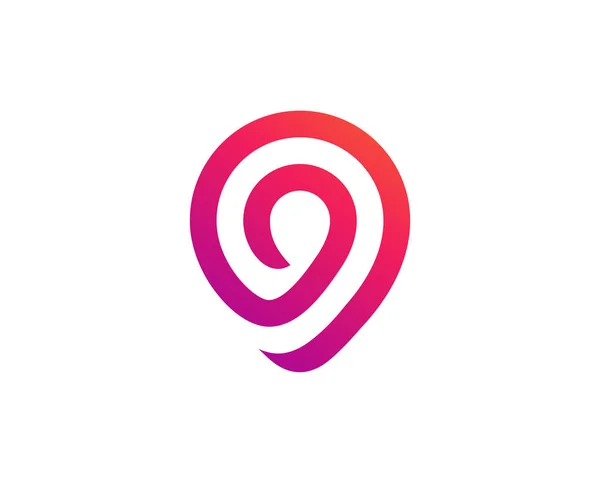 Design de ícone de logotipo de pino de localização ou Geotag —  Vetores de Stock