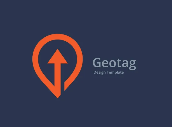Geotag ze strzałką lub logo lokalizacji ikonę PIN Design — Wektor stockowy