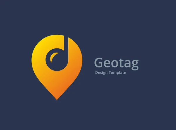 Geotag muzyki lub logo lokalizacja PIN ikona projekt — Wektor stockowy