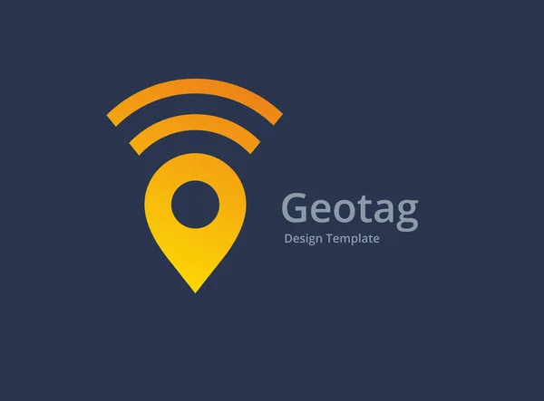 Geoetiqueta inalámbrica o diseño del icono del logotipo del pin de ubicación — Vector de stock