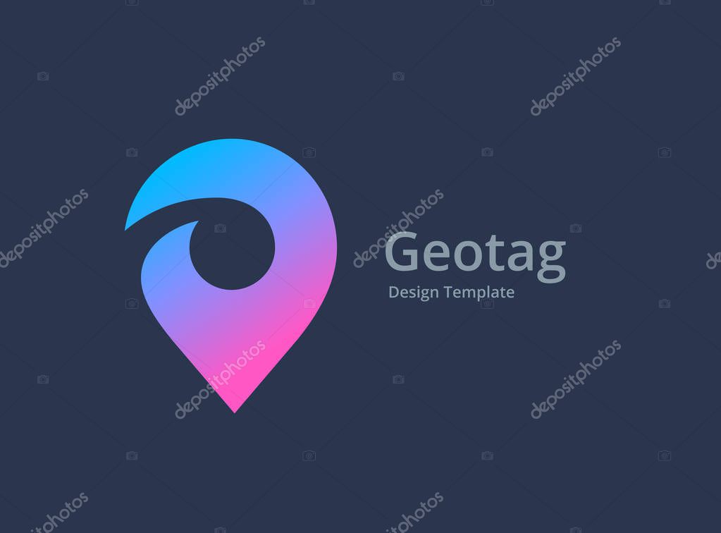 Geotag or location pin logo icon desig