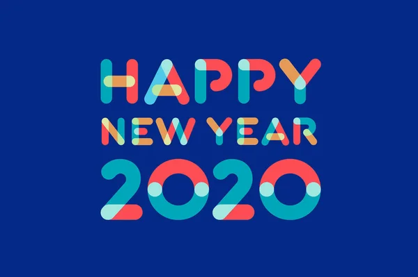 Happy New Year 2020 wenskaart ontwerp — Stockvector