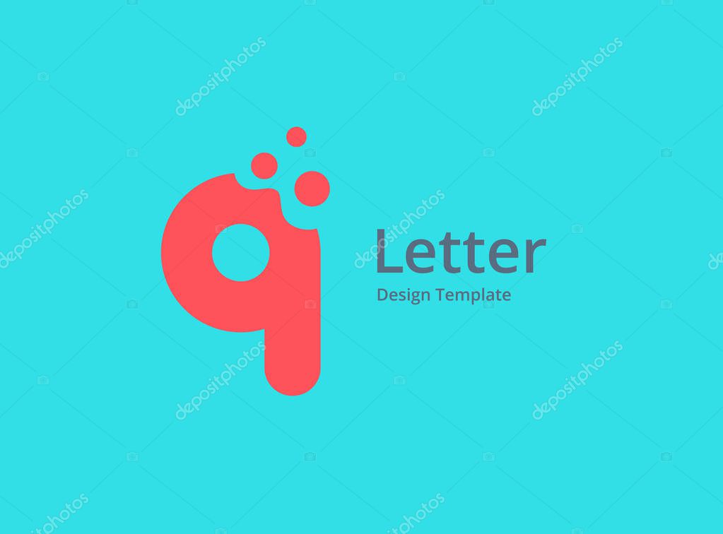 Letter Q with bubbles logo icon design template elements