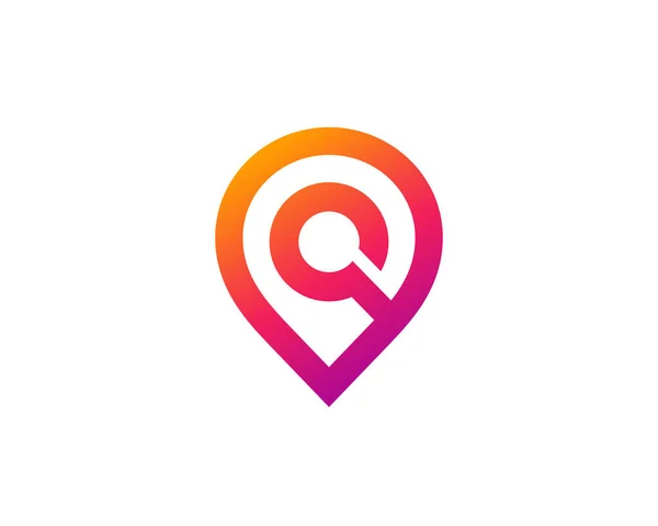 Q harfi geotag logo simgesi tasarım şablonu elementleri — Stok Vektör