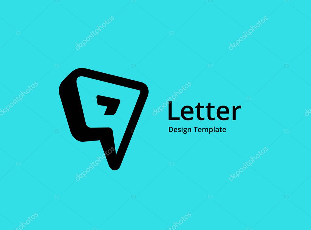 Letter Q or number 9 speech bubble logo icon design template elements