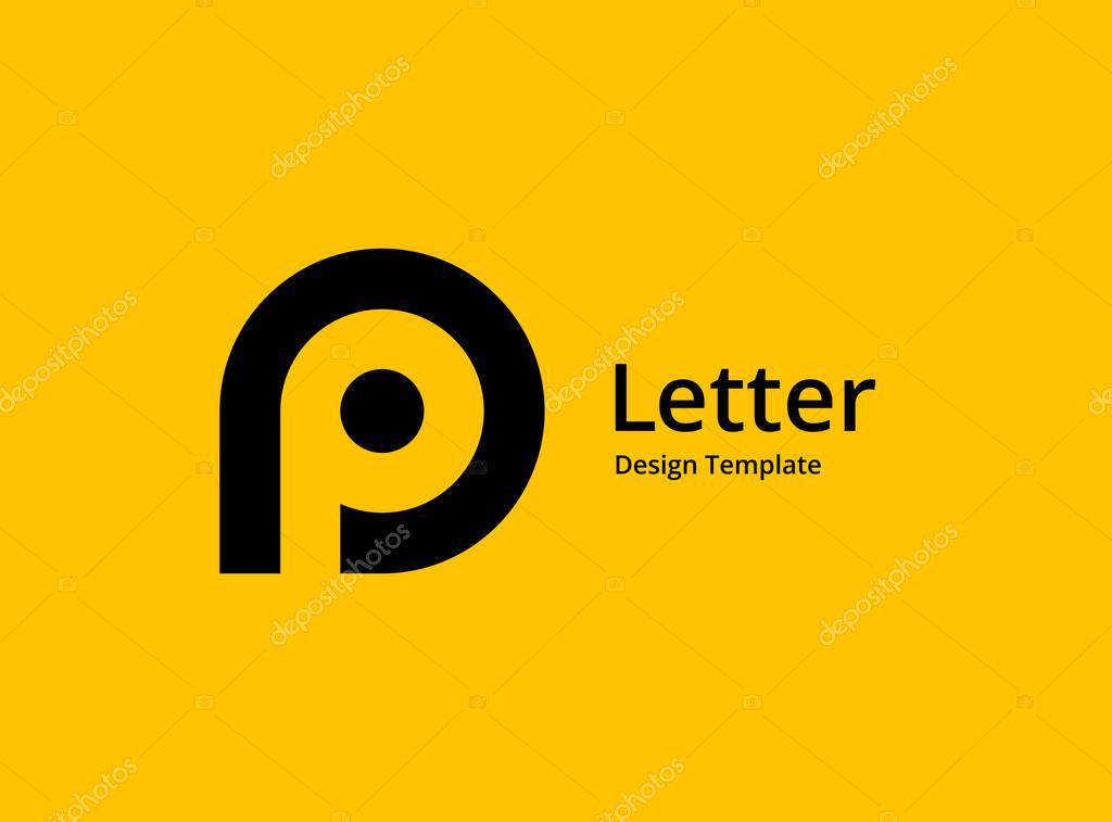 Letter P eco leaves logo icon design template elements