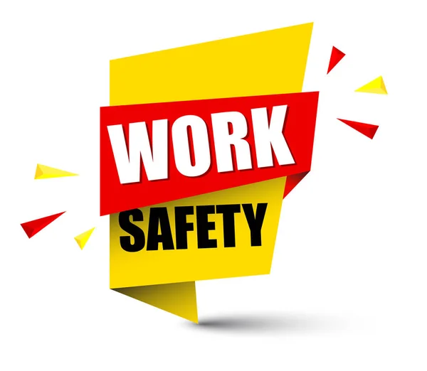 Κίτρινο Διάνυσμα Banner Εργασιακή Ασφάλεια — Διανυσματικό Αρχείο