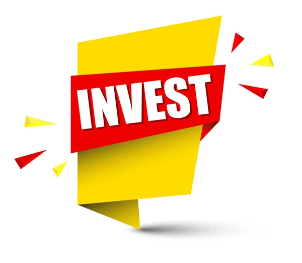 Bannière Vectorielle Jaune Investir — Image vectorielle
