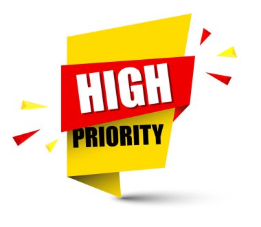 yellow banner banner high priority clipart