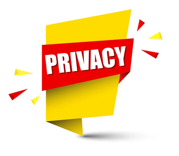 Gele Banner Spandoek Privacy — Stockvector