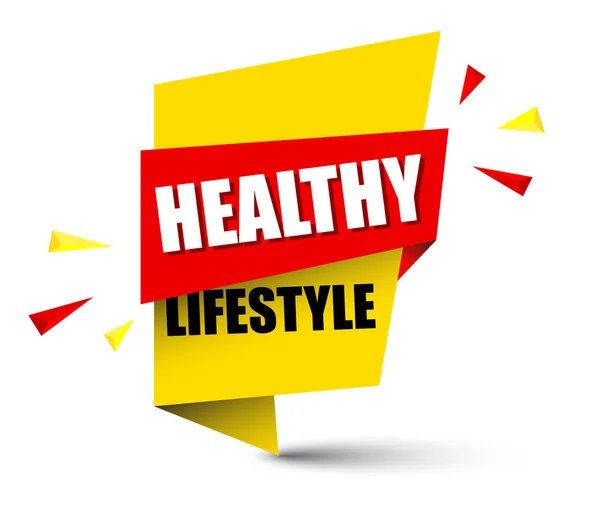 Yellow Banner Banner Healthy Lifestyle — Stock Vector