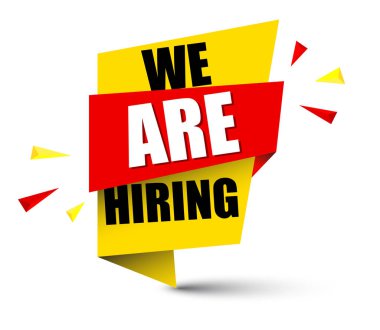 Bizimle çalışmak ister sarı vektör afiş