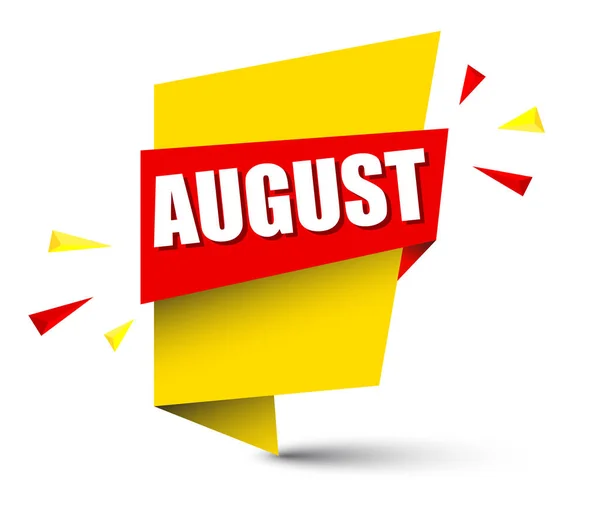 Sarı Vektör Afiş Ağustos — Stok Vektör