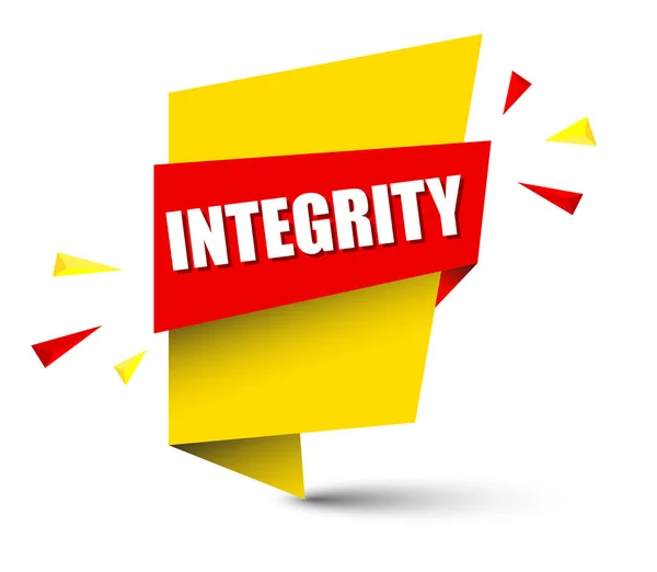 Yellow Vector Banner Integrity — Stock Vector