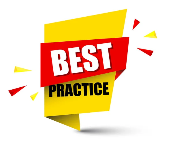 Yellow Vector Banner Best Practice — Stock Vector