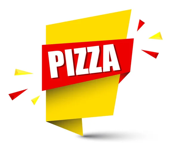 Pizza Bandeira Vetorial Amarelo — Vetor de Stock