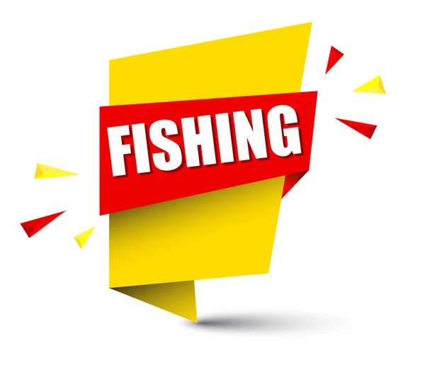 Pesca Bandeira Vetor Amarelo — Vetor de Stock