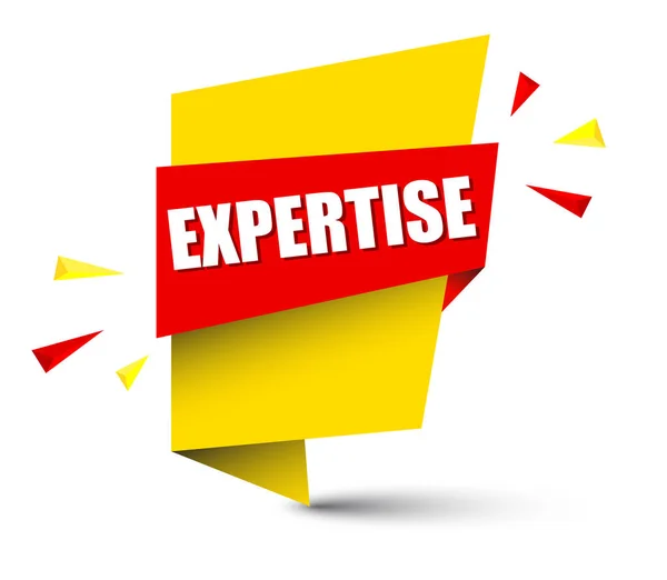 Expertise Bannière Vectorielle Jaune — Image vectorielle