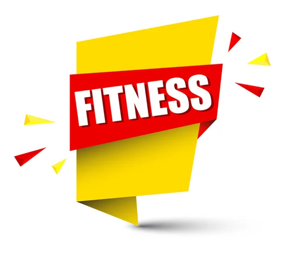 Banner Vettoriale Giallo Fitness — Vettoriale Stock