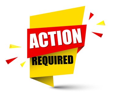 Sarı vektör afiş eylem gerekli