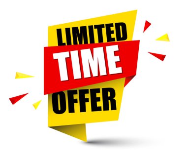 Sarı vektör afiş sınırlı süre teklifi