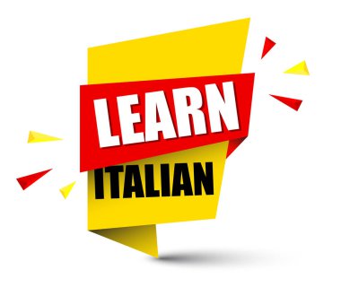 Sarı vektör afiş öğrenin İtalyanca