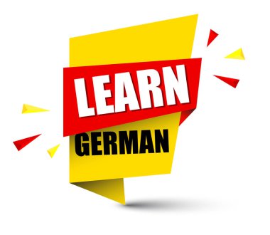 Sarı vektör afiş Almanca öğrenin
