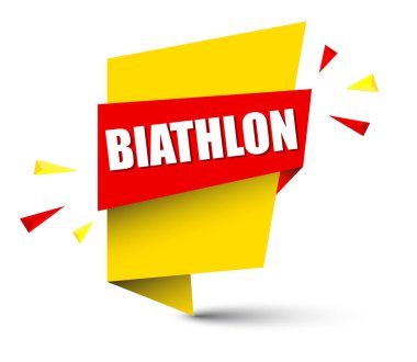 Sarı vektör afiş Biatlon