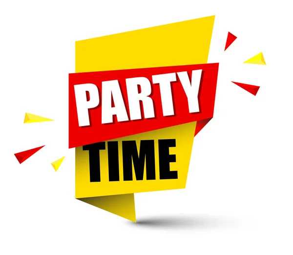 Yellow Vector Banner Party Time — Stock Vector