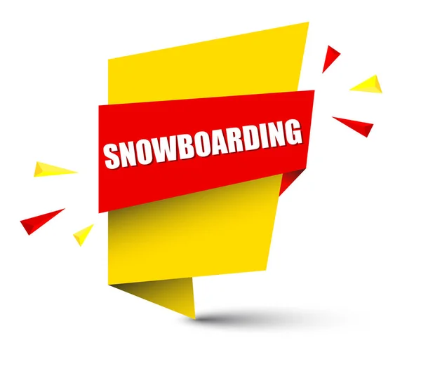 Gele Vector Banner Snowboarden — Stockvector