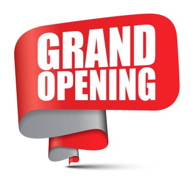 Kırmızı vektör afiş grand açma