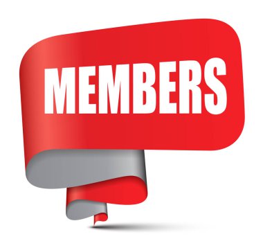 Kırmızı vektör banner üyeleri
