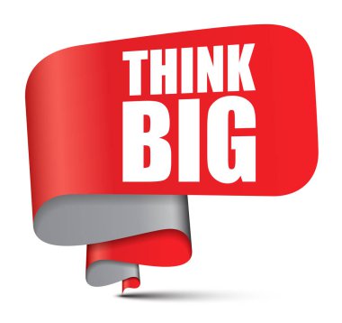 Kırmızı vektör afiş büyük düşünmek