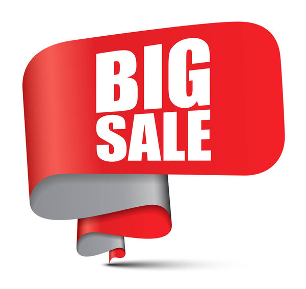 Большая распродажа красного векторного баннера
