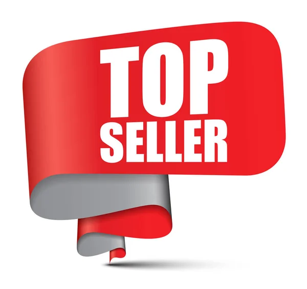 Red Vector Banner Top Seller — Stock Vector