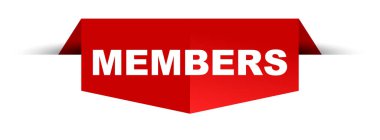 Kırmızı vektör banner üyeleri