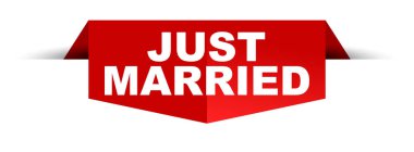 Sadece evli kırmızı vektör afiş