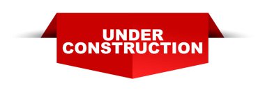 Kırmızı vektör banner yapım aşamasında