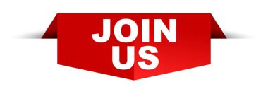 Kırmızı vektör afiş bize katılın