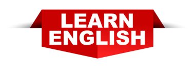 Kırmızı vektör afiş İngilizce öğrenmek