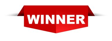 Kırmızı vektör afiş kazanan